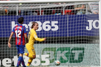 Griezmann, celebrando el gol que abría el marcador en el estadio de Ipurua.