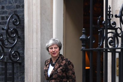 La ‘premier’ britànica, Theresa May, ahir, a Downing Street.