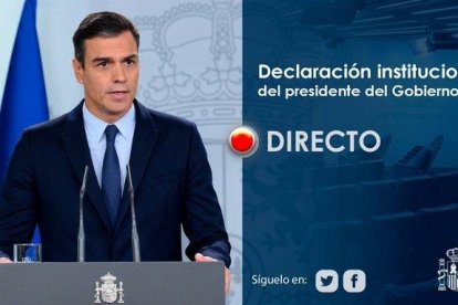 Declaració institucional del president del Govern espanyol, Pedro Sánchez, sobre l'evolució de la pandèmia