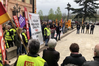 Imagen de archivo de una protesta de pensionistas en Lleida