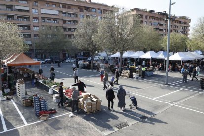 Mercat de fruites i verdures a Lleida el passat dissabte.