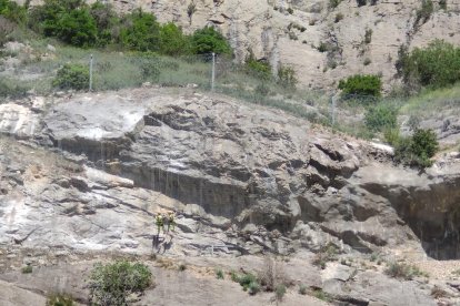 Imatge d’obres als talussos de la línia de la Pobla a mitjans d’aquest mes.