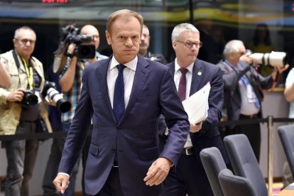 El president del Consell Europeu, Donald Tusk, ahir, a Brussel·les.