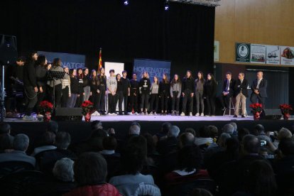 Imatge de l’homenatge als exiliats del Pla de l’Estany.