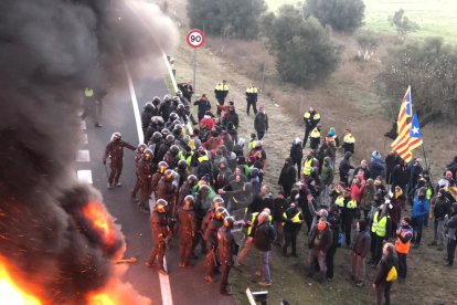 El tall de l'autovia a Tàrrega