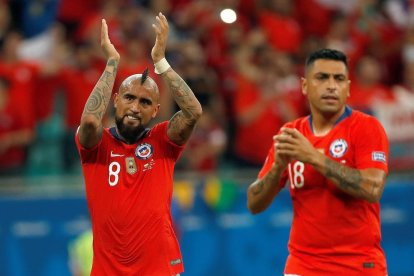 Arturo Vidal, con la selección de Chile ya está en cuartos de final de la Copa América.