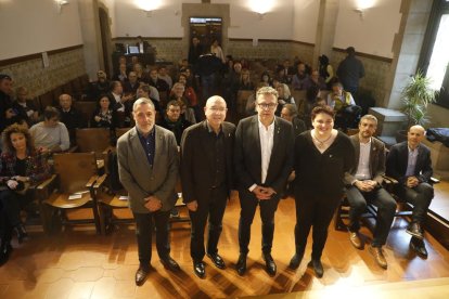 Ardanuy, Tresserras, Talarn y Rufach, minutos antes de la lección inaugural del curso académico del IEI.