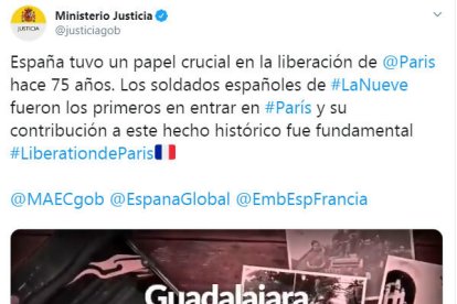 Polèmica per una piulada del ministeri de Justícia sobre el 