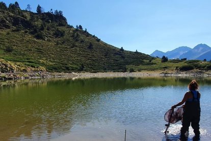 Una de les tècniques revisant les trampes del llac.