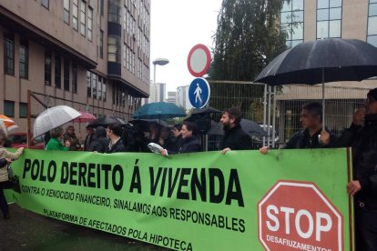 Protesta del mes de novembre passat de la PAH per la sentència de la taxa hipotecària.