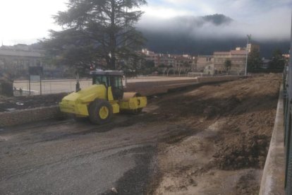 El parque donde se concentra el botellón, ahora en obras. 