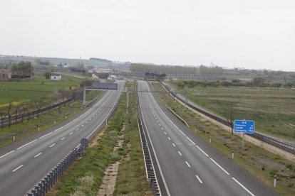 Imatge de l’autovia A-2 ahir a Tàrrega, en la qual no s’aprecia cap vehicle.