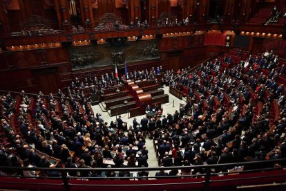 El Congreso italiano durante la probación de los presupuestos.