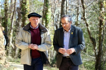 Visita  - El president de la Generalitat, Quim Torra, se reunió ayer con el exlehendakari Juan José Ibarretxe en Agullana (Alt Empordà). Ibarretxe aseguró que Euskadi “llora las penas del pueblo catalán” y que “ambas casas estarán siemp ...