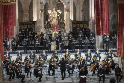 Un moment del concert al temple gòtic de Santa Maria de Cervera.