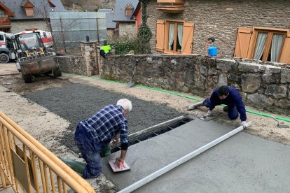 Imatge dels treballs al carrer Sant Antoni de Bossòst.