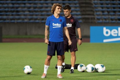 Antoine Griezmann, durant l’entrenament del FC Barcelona a Tòquio.