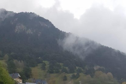 El pastor elèctric enderrocat i la granja, propera a habitatges.