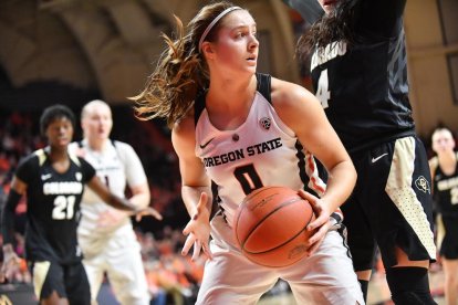 Mikayla Pivec, en su última etapa en la Universidad de Oregon State.