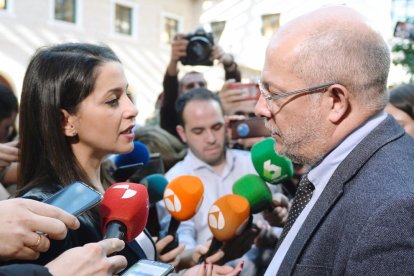 Inés Arrimadas y Francisco Igea, ayer en Valladolid.