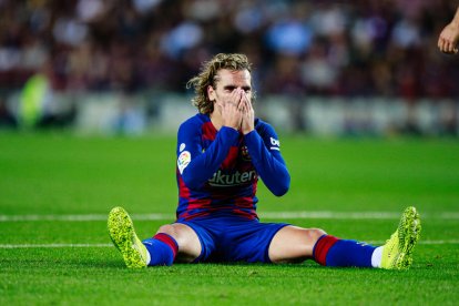 Antoine Griezmann durant el partit de dimarts al Camp Nou.