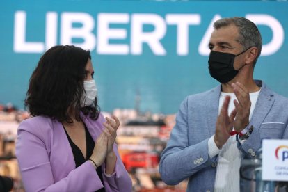 Ayuso y Cantó durante un acto de la campaña electoral del 4-M.