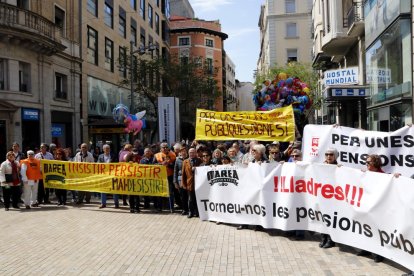 Imatge d’arxiu d’una de les mobilitzacions del col·lectiu de pensionistes.