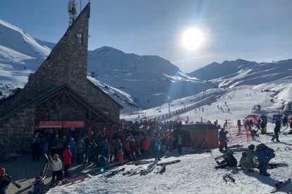 L’estació de Boí Taüll, durant la jornada d’ahir.