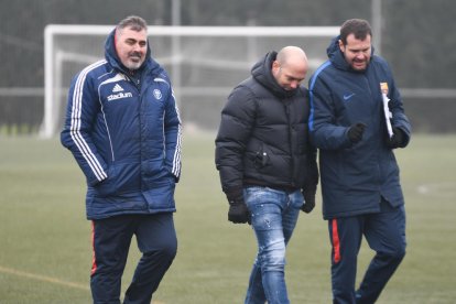 Imatge d'arxiu de Gabri, amb Jorquera, en un partit del juvenil del Barça contra l'EFAC