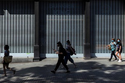 Una vista de una calle del centro de Barcelona.