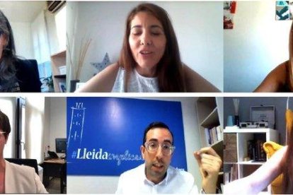 Un moment del ple telemàtic de la Paeria de Lleida.