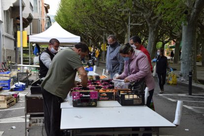 El mercado se ha trasladado de forma temporal al paseo Joan Brudieu.