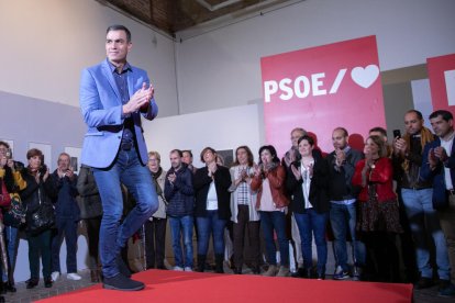 El presidente del Gobierno central en funciones, Pedro Sánchez, ayer, en un acto del PSOE en Segovia.