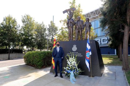 El leridano Capdevila también homenajeó al fundador del Espanyol.