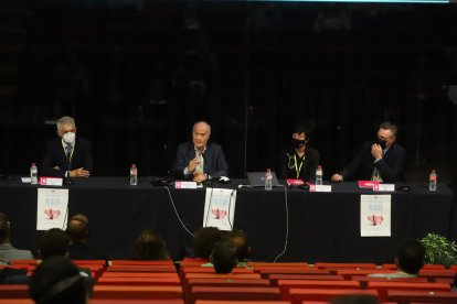 Romero, Sánchez Vizcaíno, Guillaumes y Bernis, en la jornada en la Llotja de Lleida.