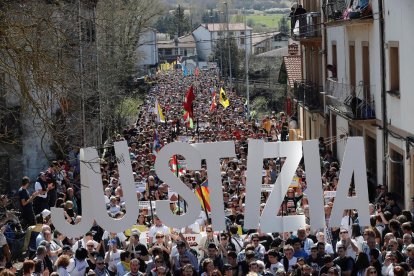 Imatge de la manifestació al seu pas pels carrers d’Altsasu.