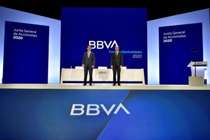 Una junta de accionistas de BBVA.