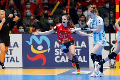 Jennifer Gutiérrez celebra l’únic gol que va marcar ahir al combinat argentí.