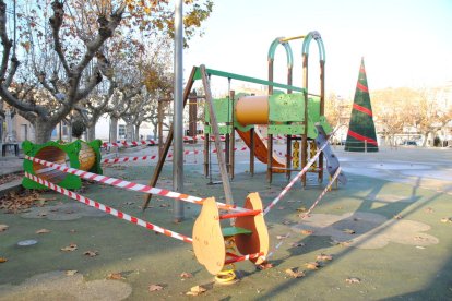 Imagen reciente de un parque cerrado en Linyola.