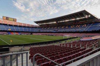 Una vista del estadio del Camp Nou donde el aforo seguirá limitado al 30% de su capacidad total.