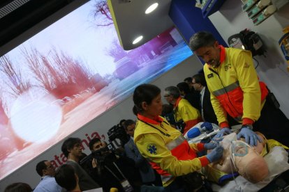 El SEM ha llevado al MWC un prototipo de ambulancia equipado con tres cámaras que utilizan la tecnología de conectividad 5G.