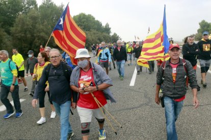 Borràs y Rull, ayer en el acto que tuvo lugar en Lleida ciudad, frente a la EOI. 