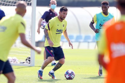 Messi, durant un entrenament d’aquesta setmana a la Ciutat Esportiva.