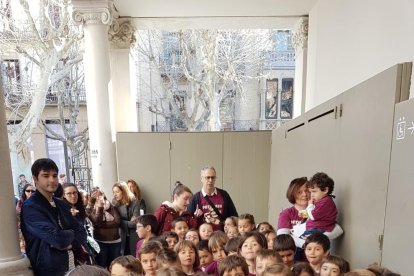 Alumnos de la Escola Municipal de Música, el domingo en Manresa.