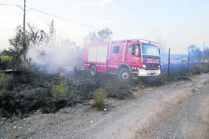 Incendi ahir entre Lleida i Albatàrrec.