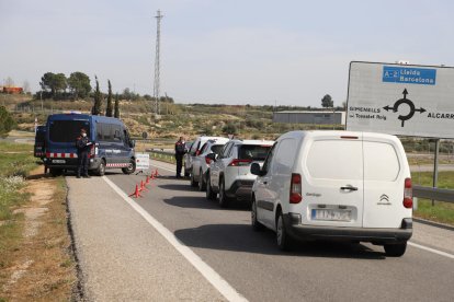 Imagen de un control de los Mossos del pasado viernes.