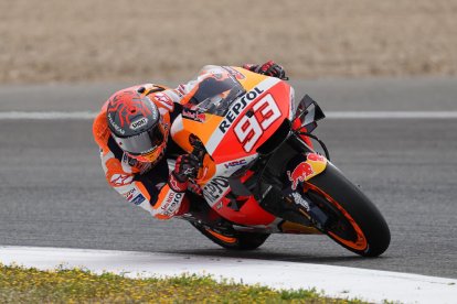 Marc, durante el test de ayer en el circuito jerezano.