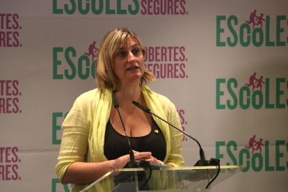 La consellera de Salut, Alba Vergés, en un moment de la roda de premsa d'aquest dilluns.