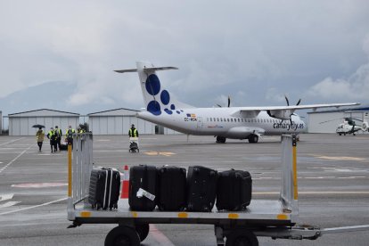 L’avió de la companyia, durant la cimera iberoamericana.