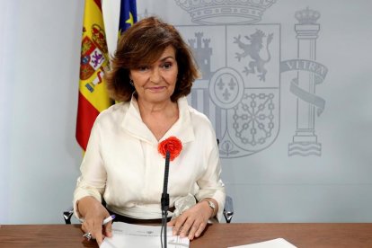 La vicepresidenta del Govern en funcions, Carmen Calvo.